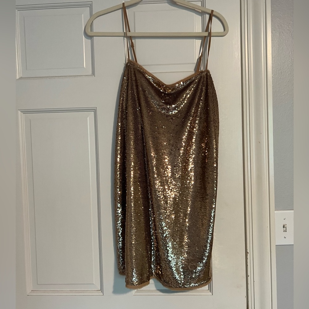 Free people gold dress